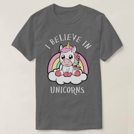 Unicorn I Believe In Unicorns T-shirt (Design voorkant)