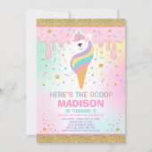 Unicorn Ice Cream Invitation Magic Ice Cream Party Kaart (Voorkant)