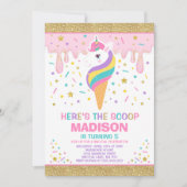 Unicorn Ice Cream Invitation Magic Ice Cream Party Kaart (Voorkant)
