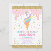 Unicorn Ice Cream Invitation Magic Ice Cream Party Kaart (Voorkant)