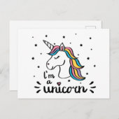 Unicorn | Ik ben een Unicorn Briefkaart (Voorkant / Achterkant)