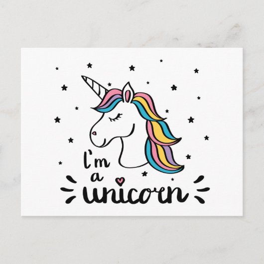 Unicorn | Ik ben een Unicorn Briefkaart (Voorkant)