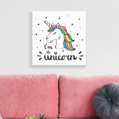 Unicorn | Ik ben een Unicorn Canvas Afdruk (Insitu (Woonkamer))