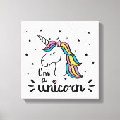 Unicorn | Ik ben een Unicorn Canvas Afdruk (Voorkant)
