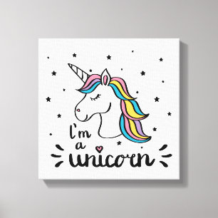 Unicorn   Ik ben een Unicorn Canvas Afdruk