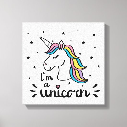 Unicorn | Ik ben een Unicorn Canvas Afdruk (Voorkant)