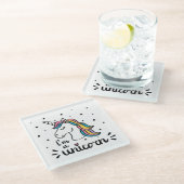 Unicorn | Ik ben een Unicorn Glazen Onderzetter (Schuin)