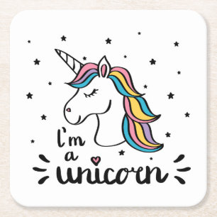 Unicorn   Ik ben een Unicorn Kartonnen Onderzetters