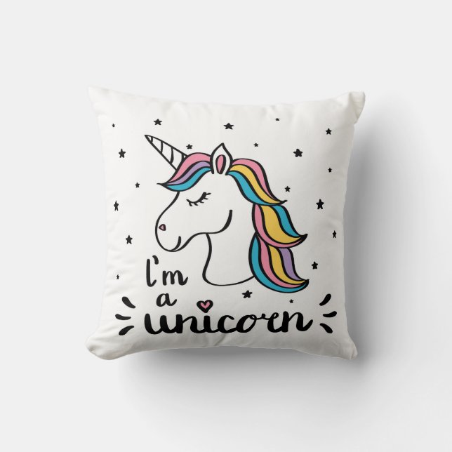 Unicorn | Ik ben een Unicorn Kussen (Voorkant)