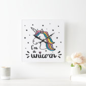 Unicorn | Ik ben een Unicorn Vierkante Klok (Huis)