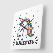 Unicorn | Ik ben een Unicorn Vierkante Klok (Hoek)