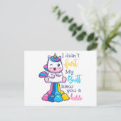 Unicorn... ik heb niet met m'n kus geknoeid. briefkaart (Staand voorkant)