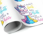 Unicorn... ik heb niet met m'n kus geknoeid. cadeaupapier (Rol Hoek)