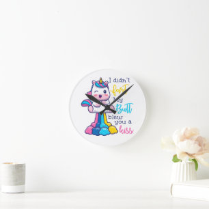 Unicorn... ik heb niet met m'n kus geknoeid. ronde klok