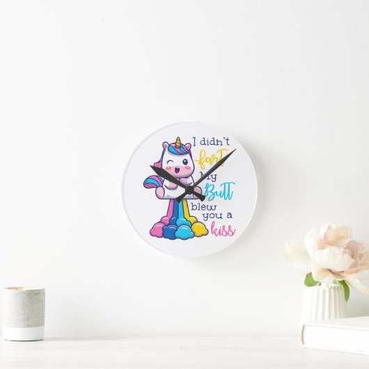 Unicorn... ik heb niet met m'n kus geknoeid. ronde klok (Huis)