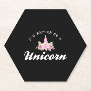 Unicorn Ik zou liever een eenhoorn zijn Kartonnen Onderzetters
