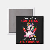 Unicorn I'm Not A Hot Mess I'm A Scy Disaster Magneet (Voorkant / Achterkant)