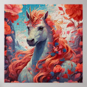 Unicorn in Blossom Garden Poster (Voorkant)