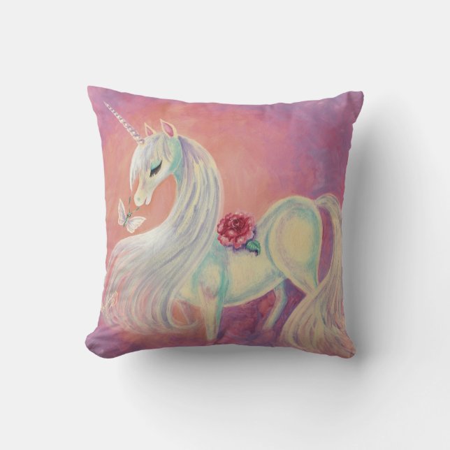 Unicorn in Blush of Dawn Kussen (Voorkant)