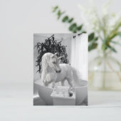 Unicorn in de Bathtub Briefkaart (Staand voorkant)