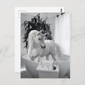 Unicorn in de Bathtub Briefkaart (Voorkant / Achterkant)