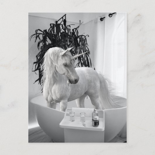 Unicorn in de Bathtub Briefkaart (Voorkant)