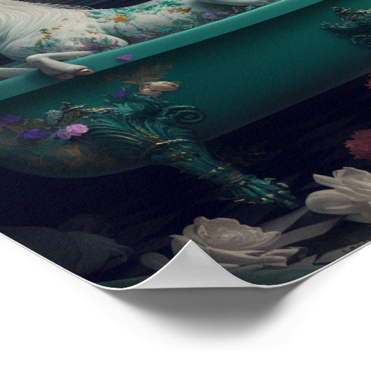 Unicorn in de Bathtub Poster (Hoek)