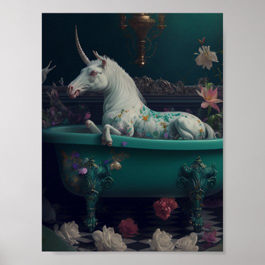 Unicorn in de Bathtub Poster (Voorkant)
