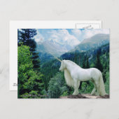 Unicorn in de bergen briefkaart (Voorkant / Achterkant)