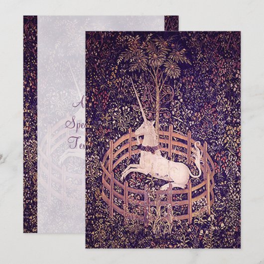  Unicorn in de Bosbouw Kaart (Voorkant / Achterkant)