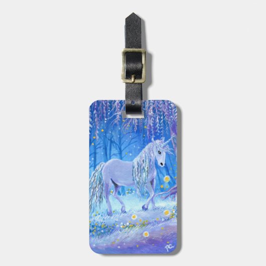 Unicorn in de Bossen Bagagelabel (Voorkant verticaal)