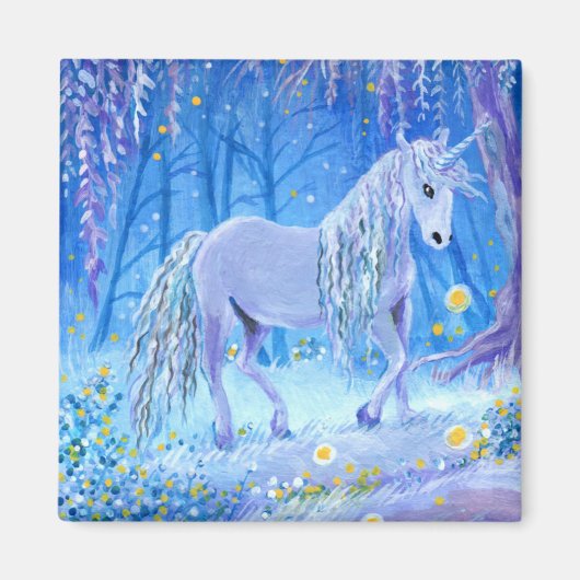 Unicorn in de Bossen Magneet (Voorkant)