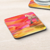 Unicorn in de gekleurde woestijn bier onderzetter (Linkerzijde)