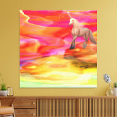 Unicorn in de gekleurde woestijn canvas afdruk (Insitu (Woonkamer))