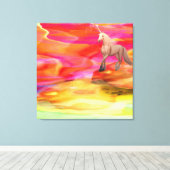 Unicorn in de gekleurde woestijn canvas afdruk (Insitu (Houten vloer))