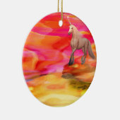 Unicorn in de gekleurde woestijn keramisch ornament (Rechts)
