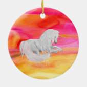 Unicorn in de gekleurde woestijn keramisch ornament (Achterkant)