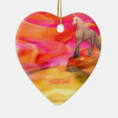 Unicorn in de gekleurde woestijn keramisch ornament (Rechts)