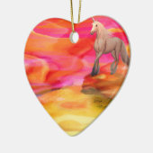 Unicorn in de gekleurde woestijn keramisch ornament (Links)