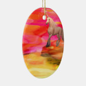 Unicorn in de gekleurde woestijn keramisch ornament (Rechts)