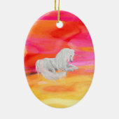 Unicorn in de gekleurde woestijn keramisch ornament (Achterkant)