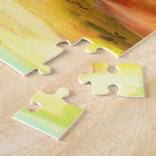 Unicorn in de gekleurde woestijn legpuzzel (Zijkant)