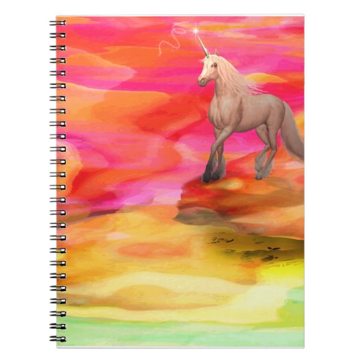 Unicorn in de gekleurde woestijn notitieboek (Voorkant)