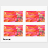 Unicorn in de gekleurde woestijn rechthoekige sticker (Vel)