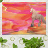 Unicorn in de gekleurde woestijn theedoek (Gevouwen)