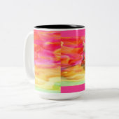Unicorn in de gekleurde woestijn tweekleurige koffiemok (Voorkant links)
