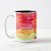 Unicorn in de gekleurde woestijn tweekleurige koffiemok (Links)