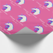 Unicorn in de Naam van Kleuren Cadeaupapier (Hoek)