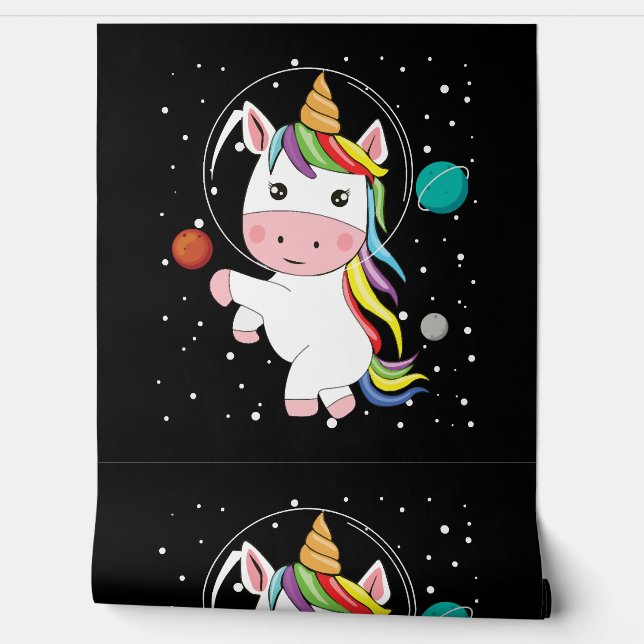 Unicorn in de ruimte behang (Afrollen)