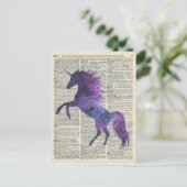 Unicorn in de ruimte briefkaart (Staand voorkant)